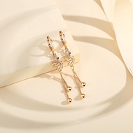 Panjang Anting Angsa Korea Fashion Lapis Emas Aksesoris Titanium Wanita Anting Rumbai-Coco