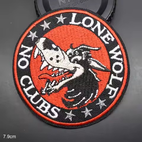 Wolf Animal Iron On Full Embroidered Clothes Patches For Clothing Stickers Garment Wholesale