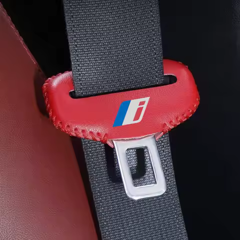 2pcs Car Seat Belt Buckle Cover Leather Protector Anti-collision Case For BMW i Z Series i3 i01 i01N