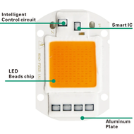 Hydroponice 10W 20W 30W 50W Cob Led Grow Light Chip AC 110V 220V Full Spectrum For Indoor Plant Seedling Grow and Flower