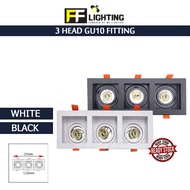 FFL 3 Head GU10 Fitting Black/White#FF Lighting#GU10 Holder#Casing Frame#Eyeball Downlight Housing#S