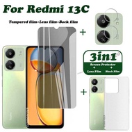 Redmi 13C Tempered Glass Redmi 13C 12 Screen Protector Redmi 12 5G Camera Lens Protector Full Cover Screen Matte Privacy Glass 3In1 Carbon fiber back film