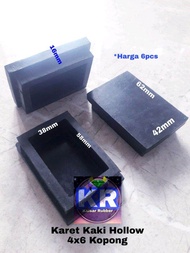 Karet Kaki Hollow 4x6 Kopong Tutup Kursi Meja Rak Besi Baja Sepatu Hollo Harga 6pcs