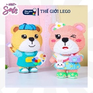 Bearbrick Puzzle LEGO Bear Animal 45cm, Unique Puzzle Toy, Increase Creativity, Thinking, Room Decor