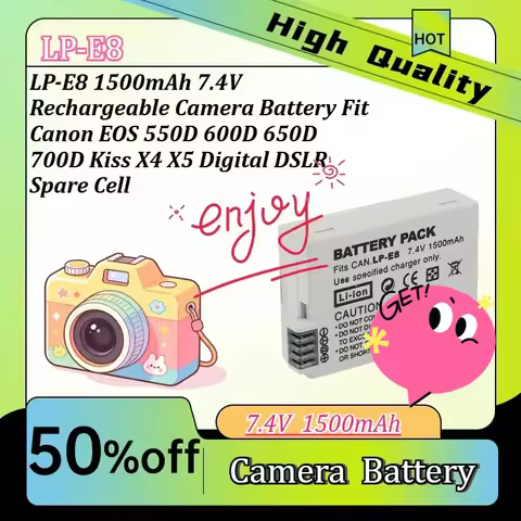 1500mAh LP-E8 Rechargeable Camera Battery Fit Canon EOS 700D 550D 650D 600D Kiss X5 X4 Digital DSLR 