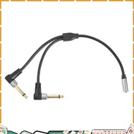 1/8 Inch Socket to 1/4 Inch Plug Y Splitter Adapter Cable 0.24M 3.5mm Female Stereo to Dual 6.35mm M