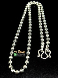 สร้อยคอเงินแท้ สร้อยคอลายเม็ดมะยม ยาว 18 นิ้ว หนา 4 มม. YTG-9396