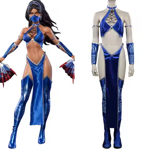 Mortal Kombat Kitana Cosplay Costume Outfits Halloween Carnival Suit