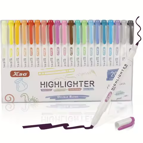5pcs Highlighters Assorted Colors Dual Tip Bible Pastel Highlighters No Bleed Highlighter Markers fo