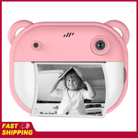 1080P Digital Camera Kids Instant Print Camera Kids Camera with Dual Lens 2 Inch Screen Built-in Bat