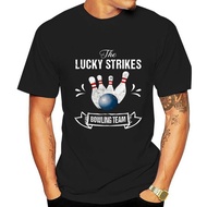 Printed Men T Shirt Cotton O-Neck tshirts Lucky Strikes Bowling Team Short-Sleeve men T-Shirt