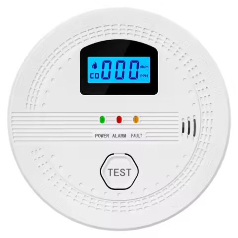 2 In 1 CO and Smoke Detector Sound Warning & LED Indicator Carbon Monoxide Detector Battery Powered 