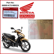 SM Cover Set Gold Black（ 06900-K73-M80ZA ）Wave125i 💯 Honda Original Ready Stock