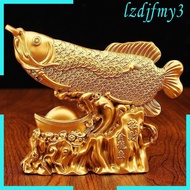 [Lzdjlmy3] Feng Shui Wealth Arowana Fish Statue,Sculpture,Sturdy Ornament,Decoration,Fish