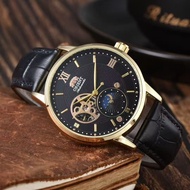 Orient Lion Logo Men Automatic Mechanical Wristwatch Waterproof Leather Strap Daily Casual Watch Jam