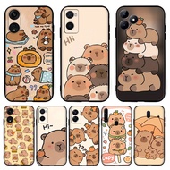 for OPPO Reno 8T 7 lite 7z 5G 6 4G 11F 12F 12FS 12 Anime  Cartoon Capybara 7Y31 Soft Black TPU Phone