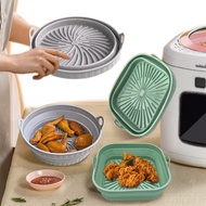Air Fryer Silicone Liners , [100% Food-grade Silicone, Safe &amp; Odorless] Round Reusable Silicone Basket, Air Fryers Accessories, Foldable Pot