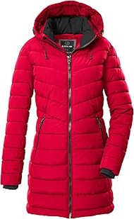 GW 74 WMN QLTD PRK Women's Quilted Parka/Functional Parka in Down Look with Zip-Off Hood Dark Red, 4
