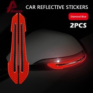 2x Car Rearview Mirror Reflector Sticker Reflective Bumper Tape (Red) [Woodrow.sg]