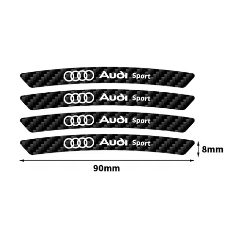 4PCS Carbon Fiber Car Wheel Rim Hub Sticker Decoration Center Cover For Audi S Line Q3 Q5 b7 RS3 RS4