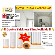Cheapest Pre-Taped Plastic Drop Sheet Roll For Dust Prevention | Painting | Construction | HIP | Factory Direct