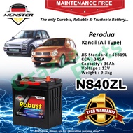 Münster Robust MF CMF NS40 | NS40ZL | 42B19L (36AH) Car Battery Bateri Kereta Perodua Kancil 660 850