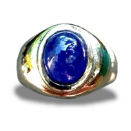 ( BISA COD ) CINCIN BATU AKIK BLUE SAFIR AFRIKA RING TANAM SILVER