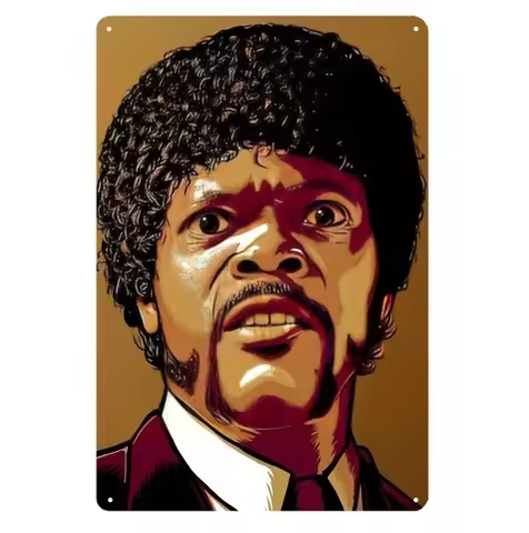 Pulp Fiction Samuel L. Jackson Movie Metal Poster Tin Sign Plate