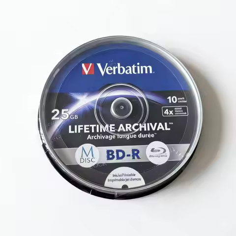 10Pcs M-DISC Mdisc BD-R 25GB 4X Permanent Recordable Blu-Ray Disc Storage Lifetime Archival Disc Ink