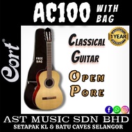 Cort AC-100 Classical Guitar with Bag – Open Pore ( AC100 / AC 100 )
