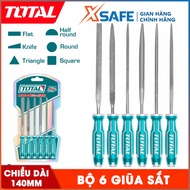 Set of 6 iron files (140mm) TOTAL THT91462 File length 140mm, Diameter 3mm, Packaging plastic bliste
