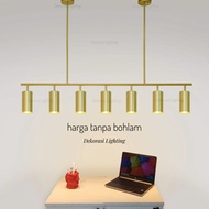 Lampu gantung gold panjang 130cm spotlight 7lampu dekorasi cafe