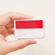 FLAG EMBROIDERY PATCH INDONESIAN FLAG EMBROIDERED BADGE/ RED WHITE FLAG IRON PATCH