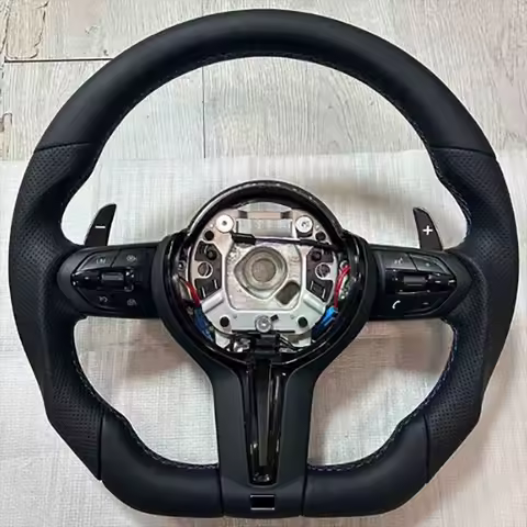 For BMW F10 F30 F31 F32 F10 F20 F07 F01 E46 M3 M5 Sport Steering Wheel Perforated Leather Color Stit