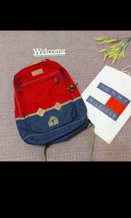 全新 美國帶回 TOMMY HILFIGER 精品 型男必備 LOGO 標 經典紅藍配 男 背包 後背包 筆電包 TOMMY HILFIGER