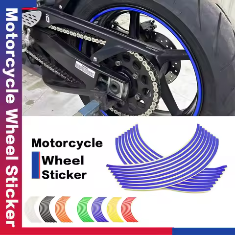 Motorcycle Wheel Sticker Reflective Decals Rim Tape Strip Dirt Bike For Yamaha XJR400 MT07 09 10 FZ0