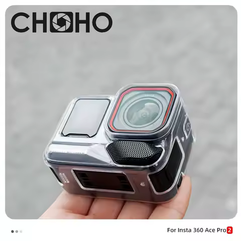 For Insta360 Ace Pro2 Accessories Case Tpu Shell Protector Transparent Housing + Lens Cap Cover For 