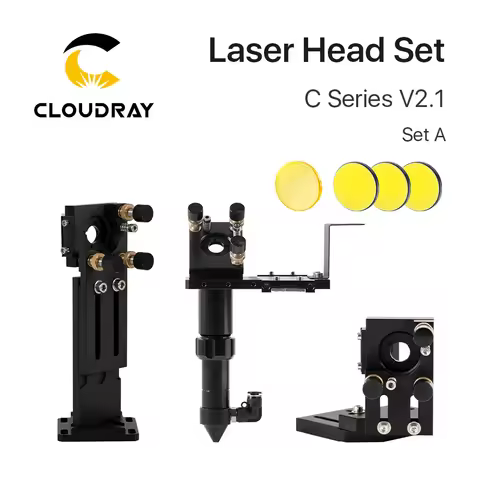 Cloudray CO2 Laser Head Set Dia.18mm FL38.1&Dia.20 FL50.8/63.5/101.6mmZnSe Focus Lens Dia.25m Mirror