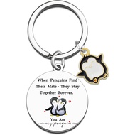 Penguin Keychain Gift for Husband Wife Romantic Gifts for Him Couples Keychain for Boyfriend Girlfri