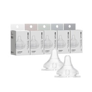 MOYUUM Imitation Breast Milk Type Replacement Nipple 2pcs Set (0m+/ 2m+/ 5m+/ 8m+) Suitable For Wide