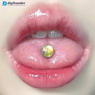 DGF  Sparkling Sweet Cool Piercing Jewelry 316L Stainless Steel Tongue Stud Ear Bridge Unisex Body P