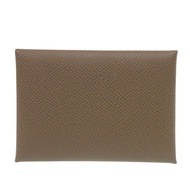 近全新愛馬仕 Calvi Duo Veau Epsom Etoupe W Stamp (2024) 卡包 0235 [二手] 愛馬仕