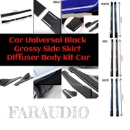 Car Universal Black Glossy Side Skirt Diffuser Body Kit Lip 45cm 75cm 106cm 85cm 200cm myvi axia wir