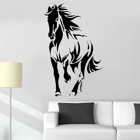 Horse Silhouette Animal Wall Decal Company Mane Pony Mare Vinyl Wall Sticker For Bedroom Home Decora