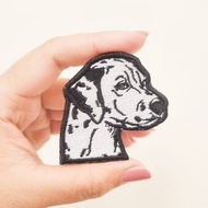 DOG EMBROIDERY PATCH DALMATIAN EMBROIDERED BADGE/ 2 DOG FACE IRON PATCH/