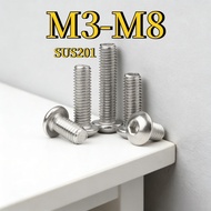 Button Head Screw 201 Stainless Steel / Hex Socket Button Head Screws M3-M8 [XZM-GY]