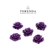 UNGU MAWAR Torenda Rose Acrylic Purple (50mm) - Flower Sequins (Flower Beads) Rose Beads / PCS