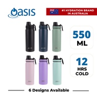 Oasis Stainless Steel Insulated Sports Water Bottle with Screw Cap 550ML | Hot Cold Leakproof Vacuum