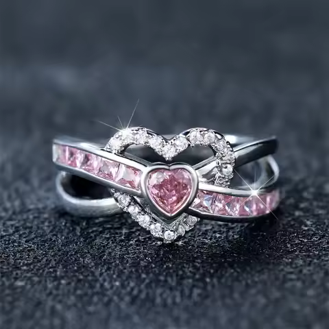 925 Sterling Silver Classic Ring for Women snowflake jewelry simple diamond ring imitation diamond w