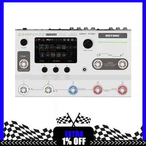 HOTONE Ampero II Stage Touch Screen Guitar Bass Amp Modeling IR Cabinets Simulation Multi-Effects Pe